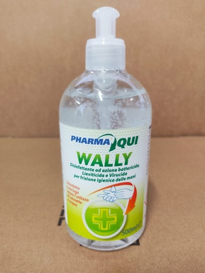 DISINFETTANTE GEL MANI CON DISPENSER EROGATORE 500ML PMC 70% ALCOOL PHARMAQUI WALLY