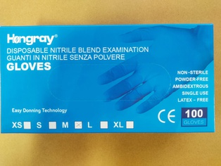 GUANTI HONGRAY NITRILE MONOUSO 100 PEZZI TG. M (prezzo da 100 box)