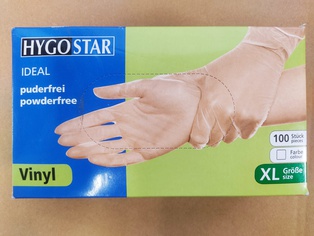 GUANTI HYGOSTAR VINILE MONOUSO 100 PEZZI TAGLIA XL