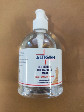 IGIENIZZANTE GEL MANI CON DISPENSER EROGATORE 500ML 70% ALCOOL ALTIGEN